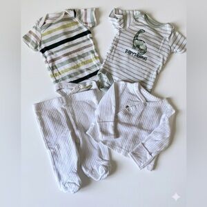 🚨Adorable Earth Tone Dinosaur 4-Piece Baby Set